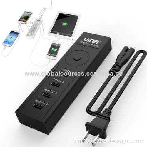 Desktop USB Chargers, 4 Ports, 100 - 240V, 50/60Hz Input Range